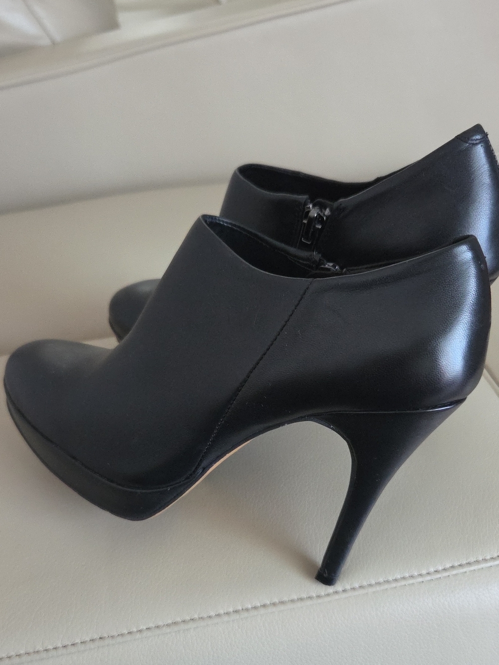 Classic Black Leather Women's High-Heel Ankle Booties